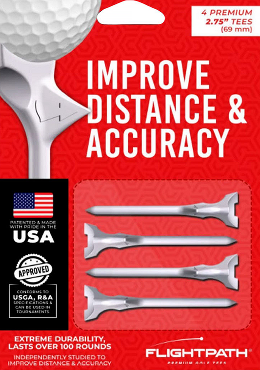 FlightPath White Golf Tees 2.75" Pack of 4