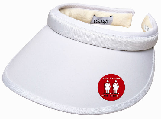 Women's Golf Day White Slide On Visor