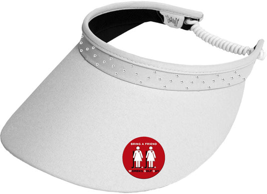 Women's Golf Day White Bling Coil Visor