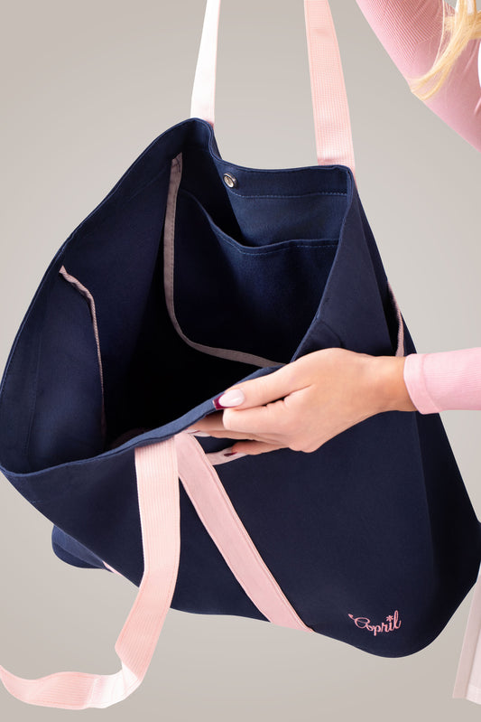 Navy Cotton Tote Bag