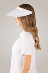 White Wide Brim Slide On Visor