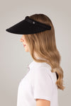 Black Wide Brim Slide On Visor