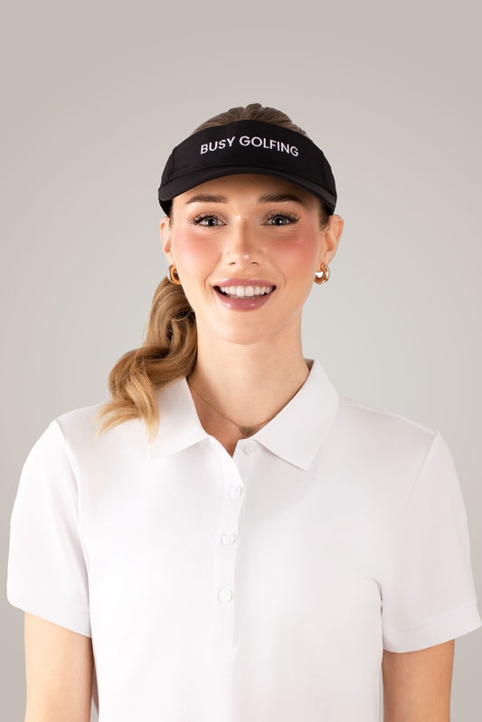 Black Busy Golfing Sport Visor