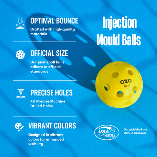 OZO Pickleball Indoor Balls 12-Pack Yellow