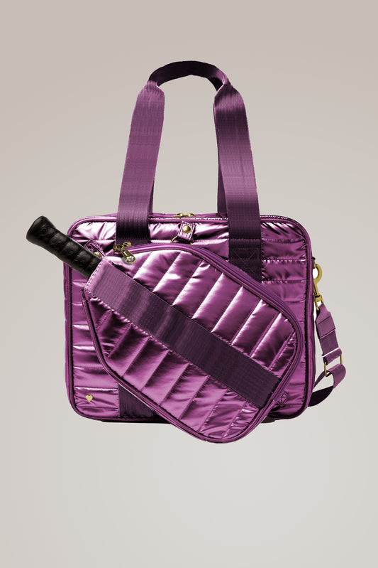 Purple Pickleball Tote Bag with Detachable Cover
