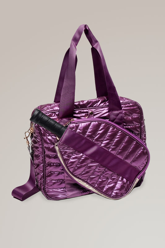 Purple Pickleball Tote Bag with Detachable Cover