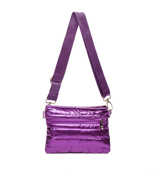 Purple Padded Crossbody Belt Bag