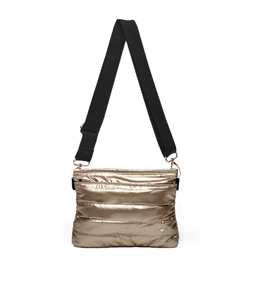 Gold Padded Crossbody Belt Bag