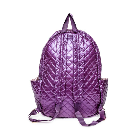 Purple Quilted Tennis Racquet Backpack