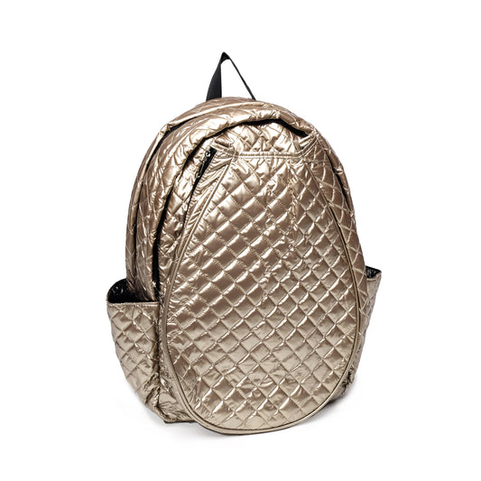 Gold Quilted Tennis Racquet Backpack
