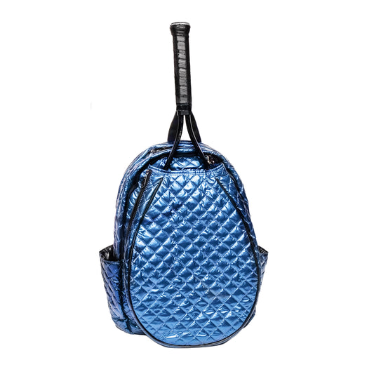 Navy Quilted Tennis Racquet Backpack