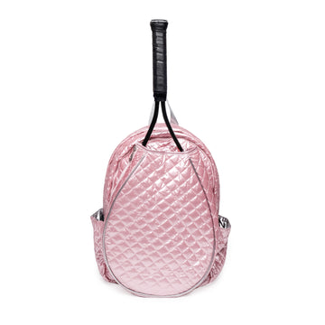 Pink Quilted Tennis Racquet Backpack