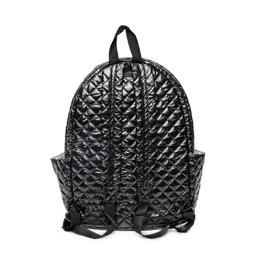 Black Quilted Tennis Racquet Backpack
