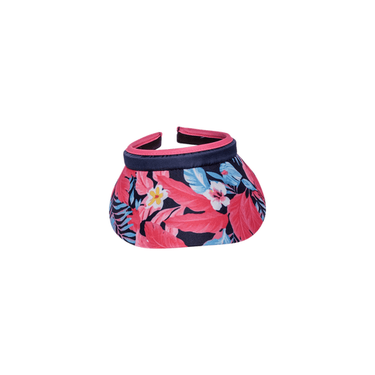 Tropicana Print And Solid Clip On Visors