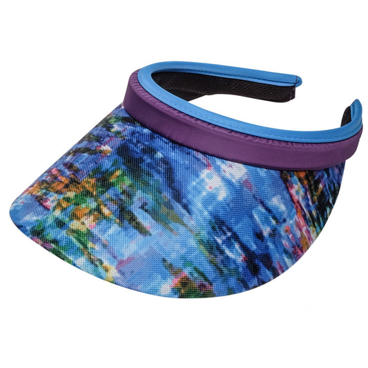 Waterfall Print And Solid Clip On Visors