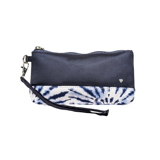 Shibori Wristlet with Removeable Strap
