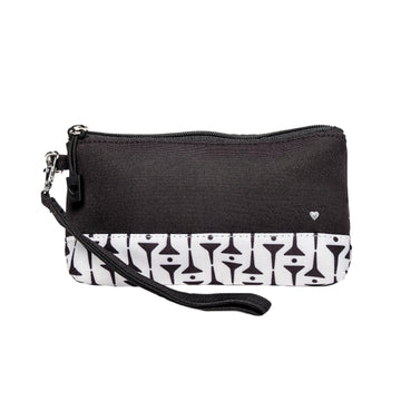 Black Tees Wristlet with Removeable Strap