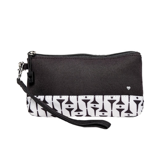 Black Tees Wristlet with Removeable Strap