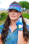 Waterfall Print And Solid Clip On Visors