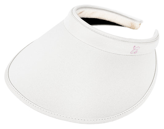 White April Wide Brim Clip Visor