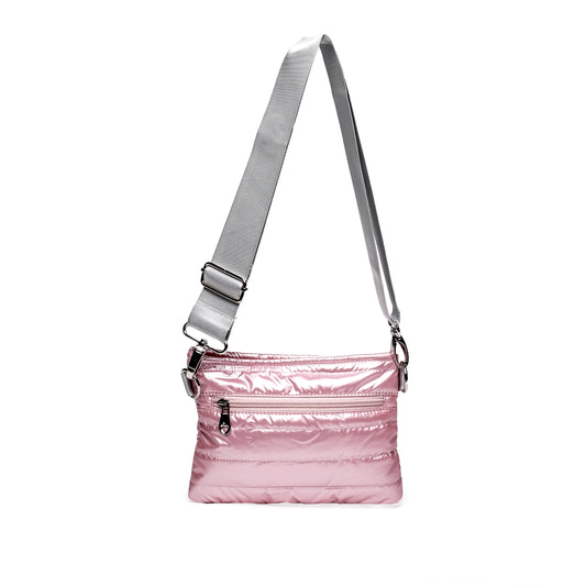 Pink Padded Crossbody Belt Bag