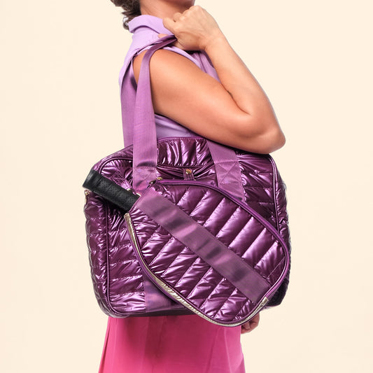 Purple Pickleball Detachable Tote Bag
